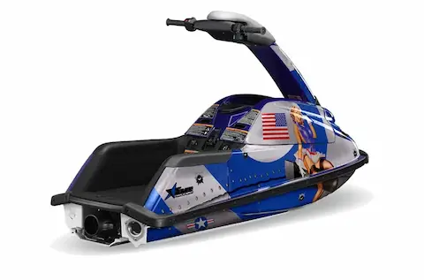 Yamaha SuperJet round nose with the T Bomber Blue graphic kit