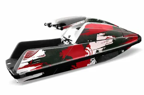 Yamaha SuperJet square nose with the Carbon X Red graphic kit